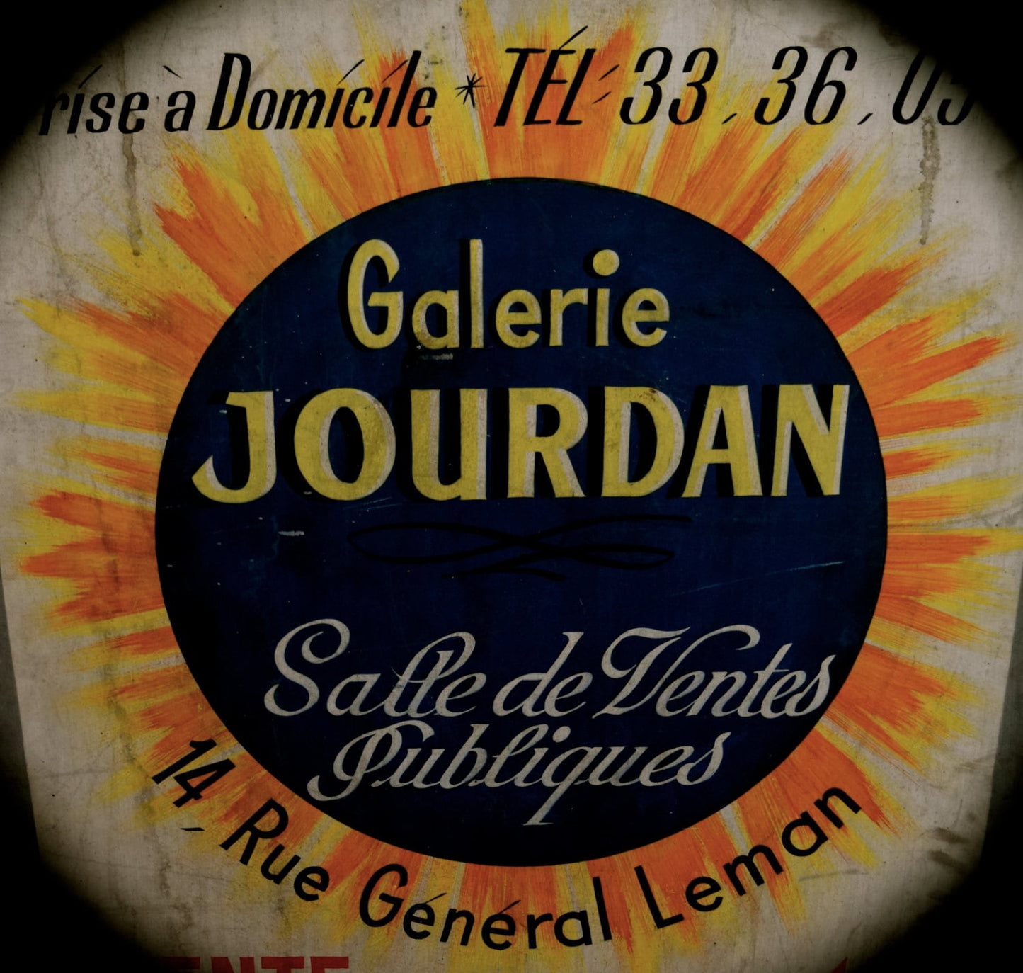 Vintage French Hand Painted Poster Sign            Sku: C264