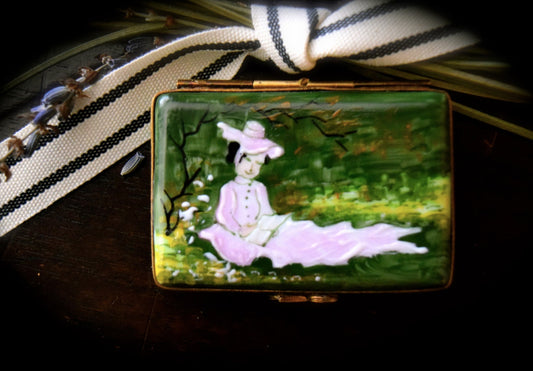 Vintage French Limoges Box Monet Painted Lady    Sku: L227