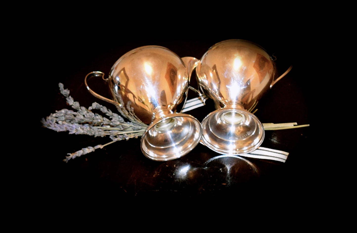 Antique Sterling Silver Creamer and Sugar        Sku: C333