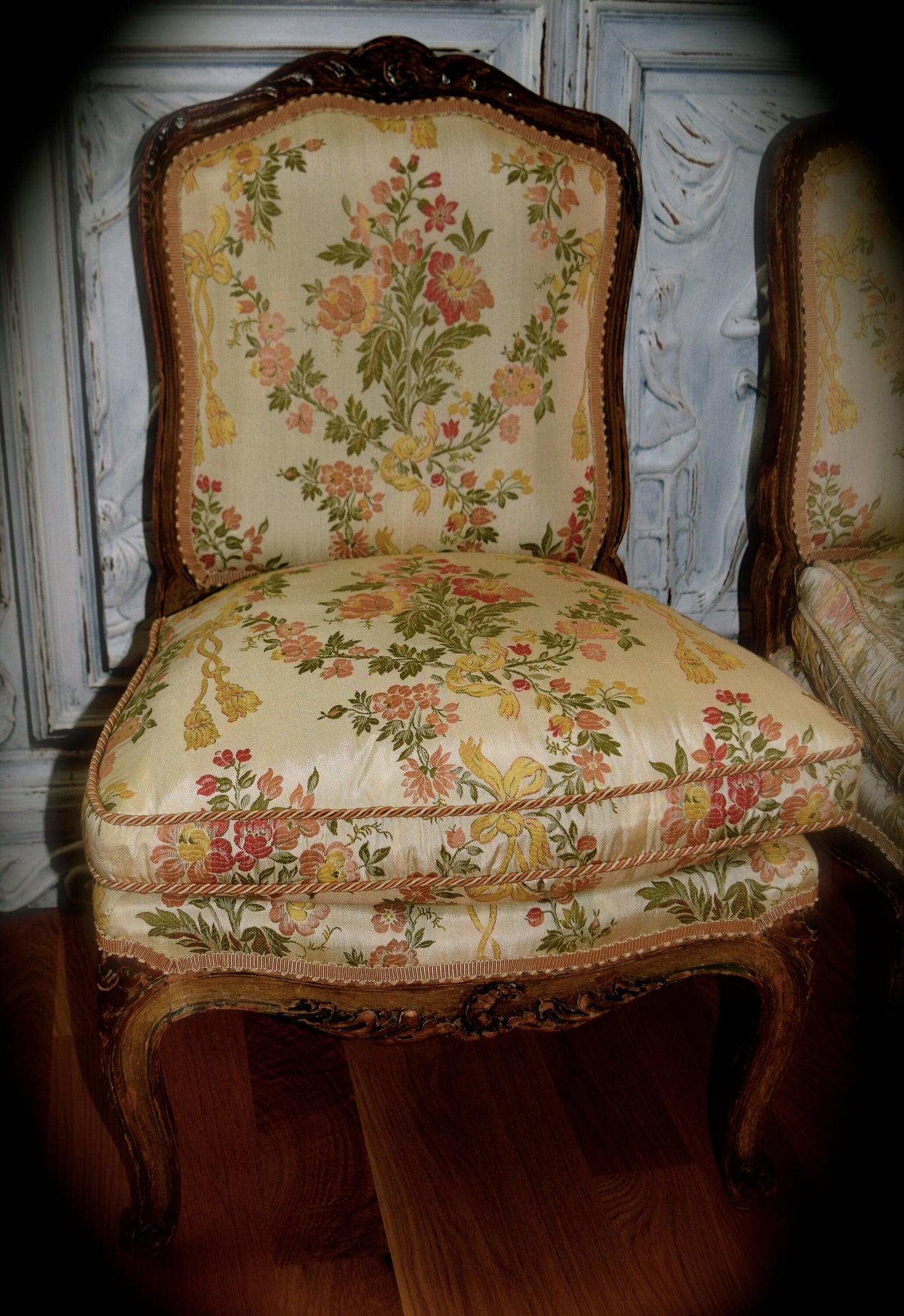 Pair of Louis XV Style Boudoir Chairs      Sku: F1001