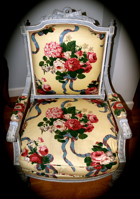 Antique French  c.1800 Bergère Chair       Sku: F1005