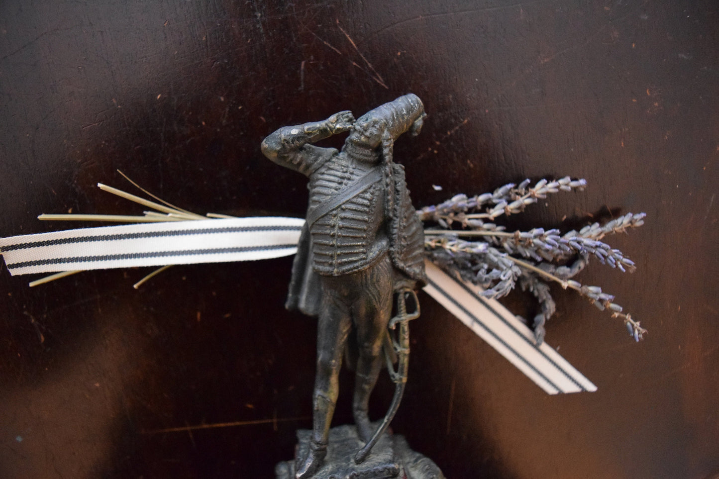 Antique French Musketeer Metal Sculpture       Sku: C345