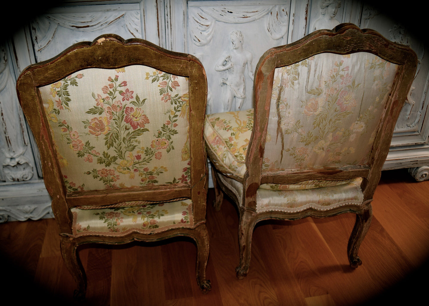 Pair of Louis XV Style Boudoir Chairs      Sku: F1001