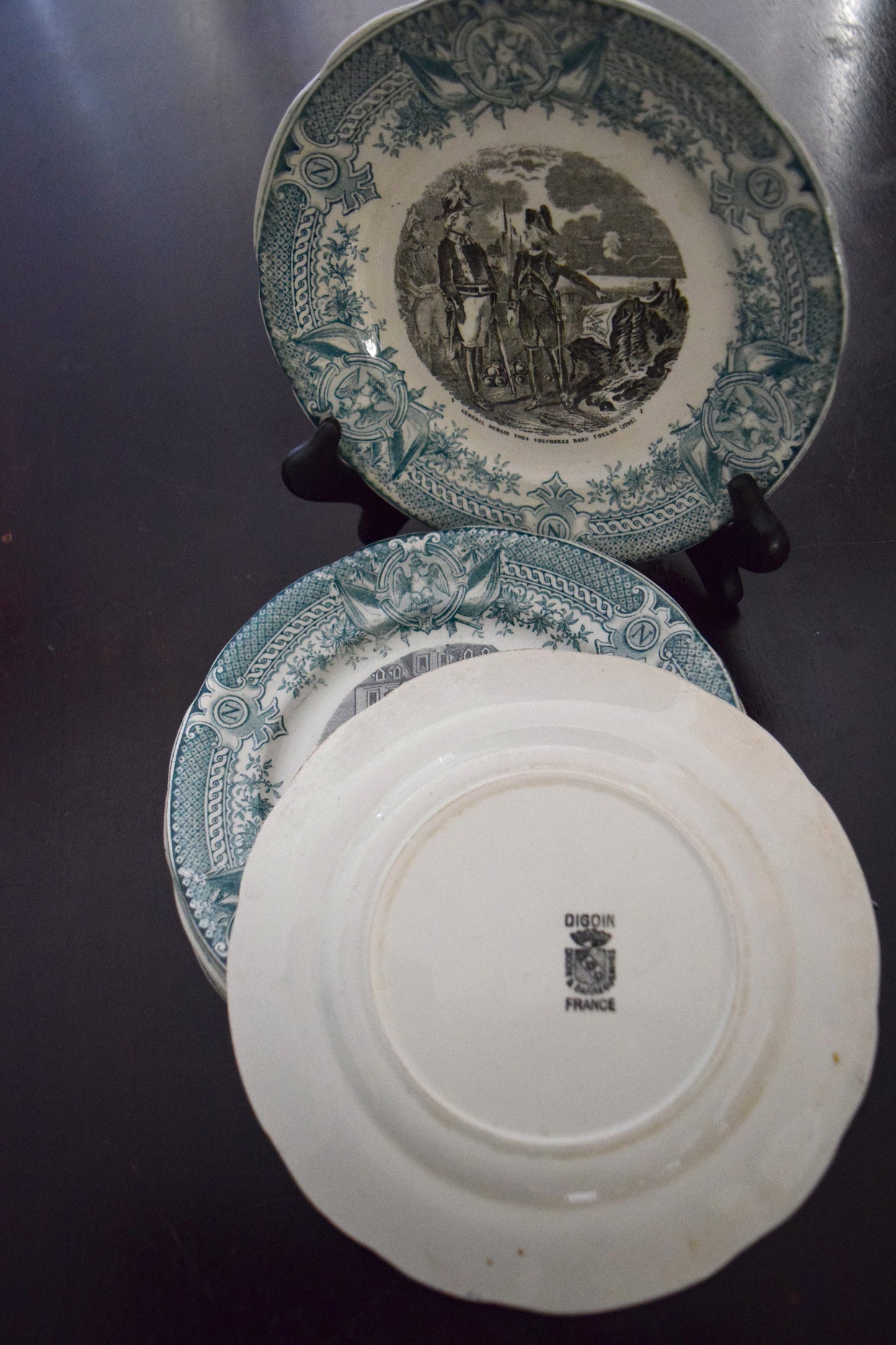 Set of 6 Digoin & Sarreguemines Antique French Plates       Sku: C353