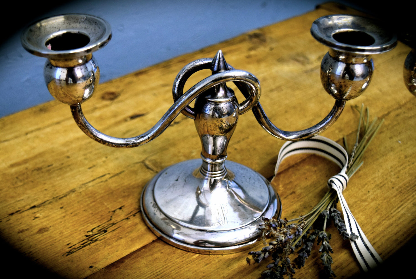 A Pair of Stowell Sterling Silver Candlesticks          Sku: C372