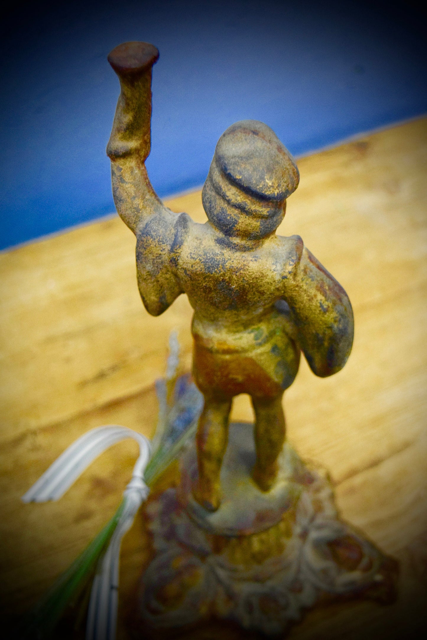 Antique French Statue of Boy on Pedestal.         Sku: C429