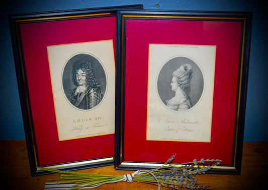 Two French Prints of the King and Queen of France               Sku: C431