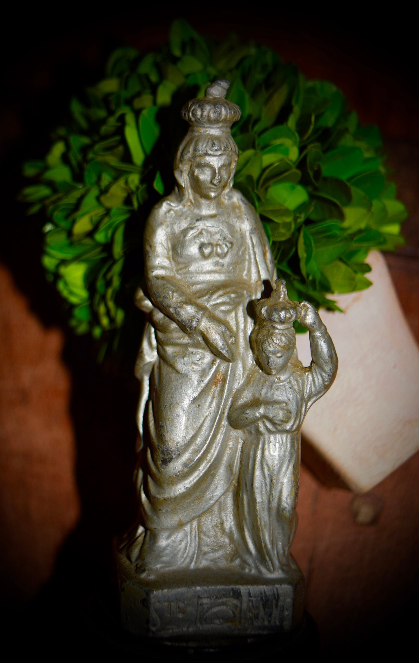 Antique French Religious Statue St ANNE & VIRGIN MARY                  Sku: R316