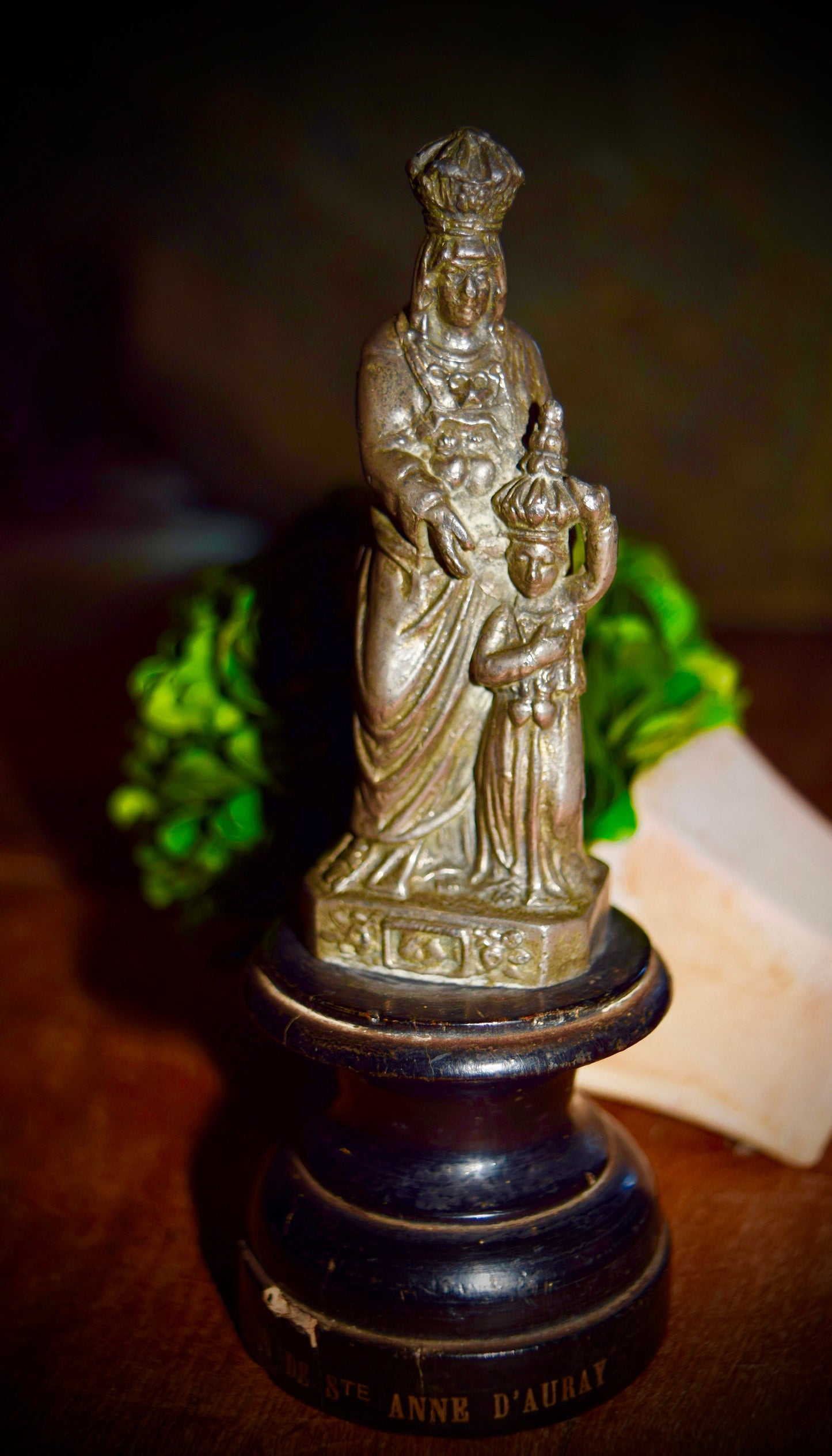 Antique French Religious Statue of St Anne Du Auray and The Virgin Mary                       Sku: R317