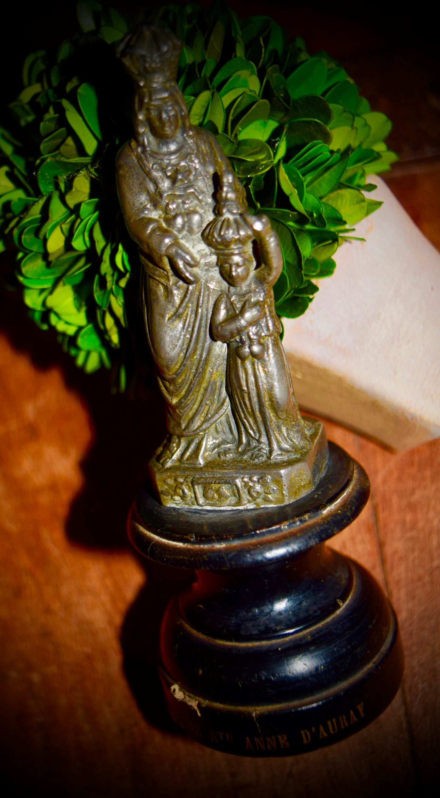 Antique French Religious Statue of St Anne Du Auray and The Virgin Mary                       Sku: R317