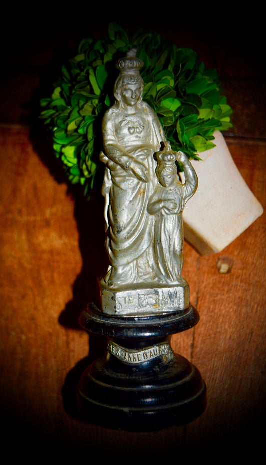 Antique French Religious Statue St ANNE & VIRGIN MARY                  Sku: R316