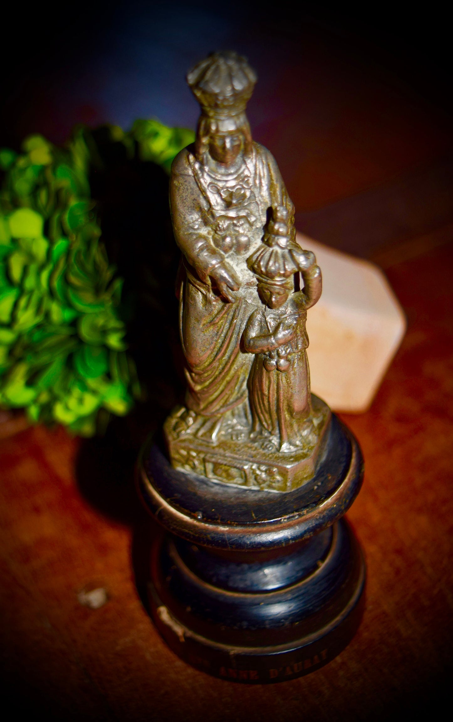 Antique French Religious Statue of St Anne Du Auray and The Virgin Mary                       Sku: R317