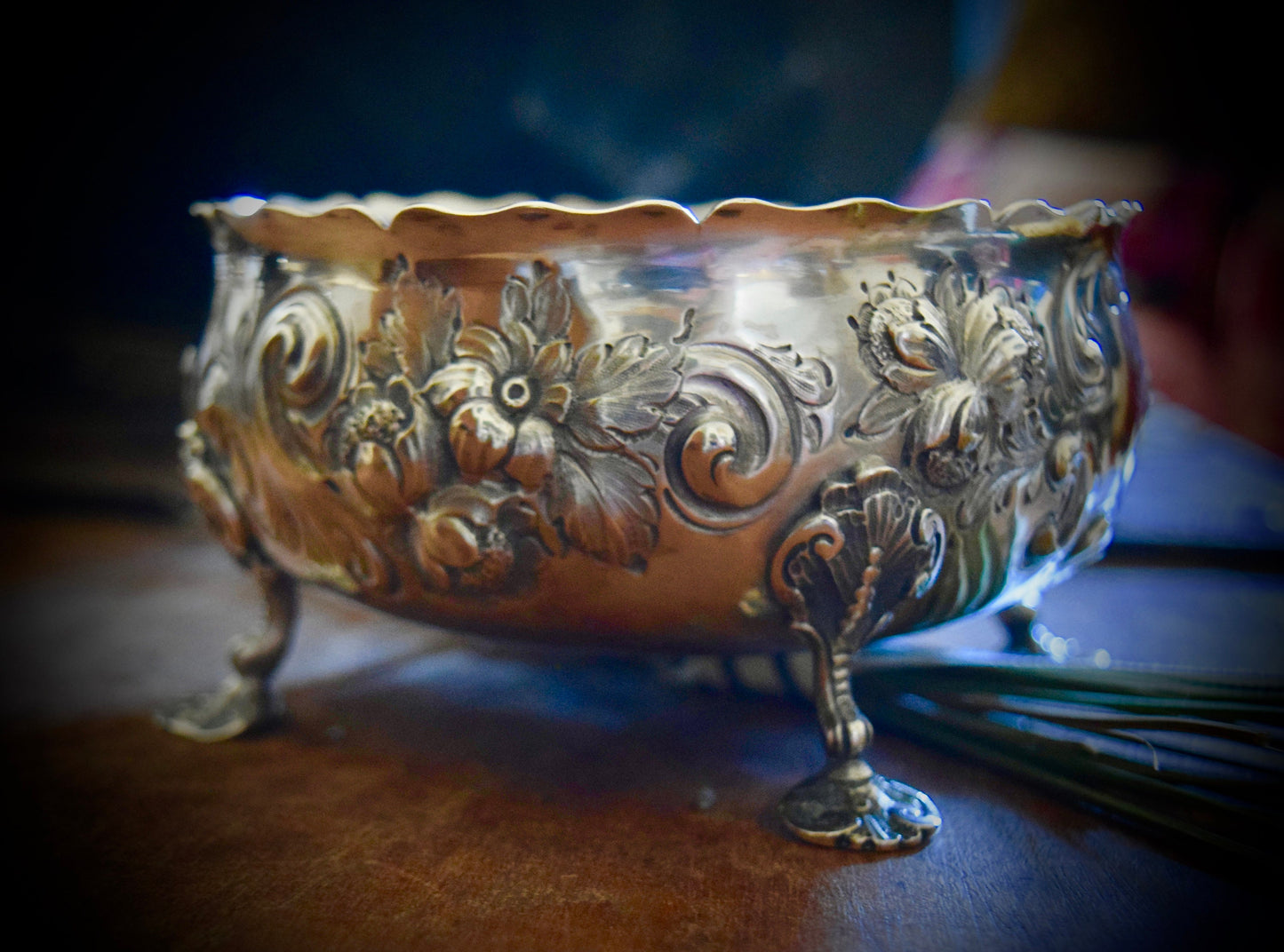 Sterling Silver Sheffield English Candy/Nut Bowl c.1800's                    Sku: C008