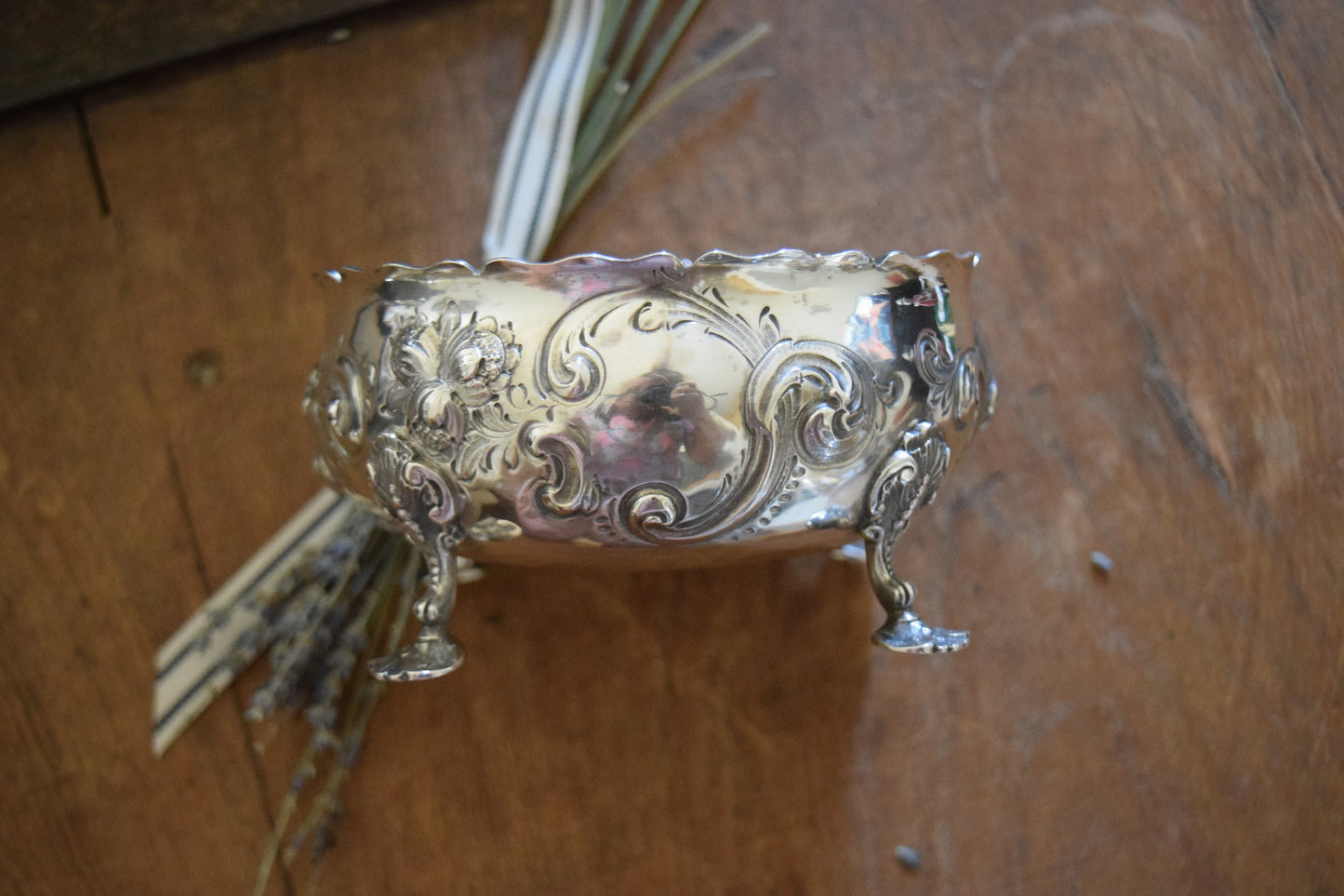 Sterling Silver Sheffield English Candy/Nut Bowl c.1800's                    Sku: C008