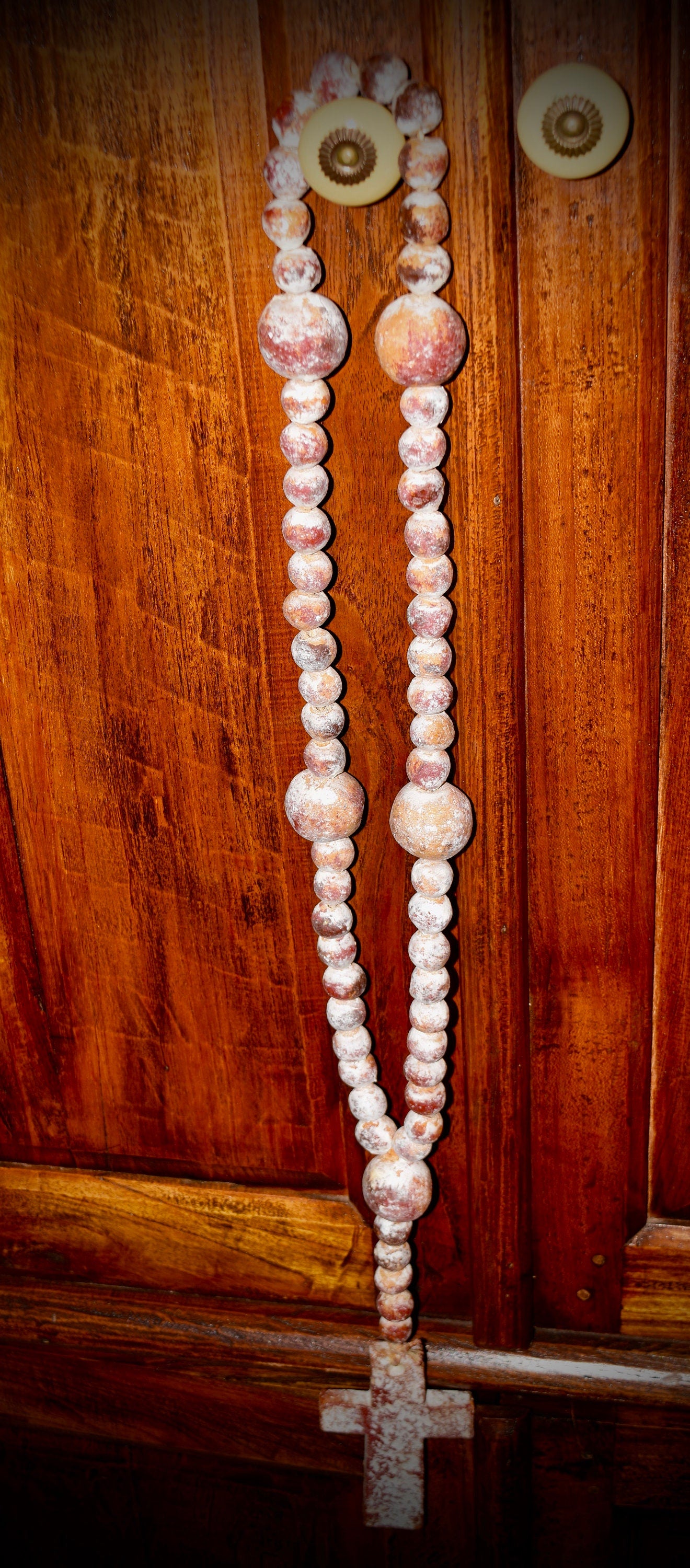 Vintage Clay Beaded Rosary with Cross                      Sku: R007