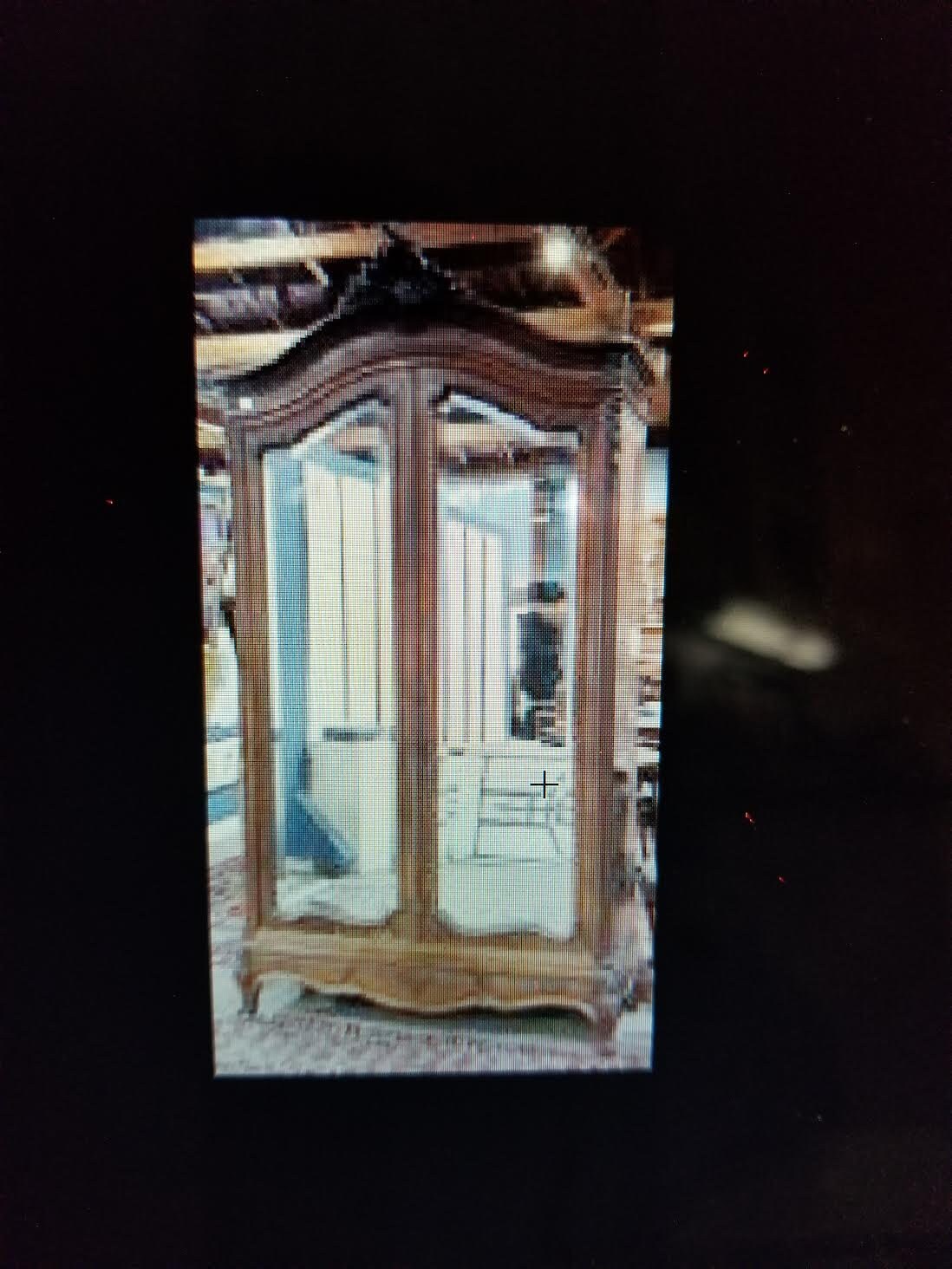 French Antique 1800's Armoire with Original Beveled Mirror            Sku: C516