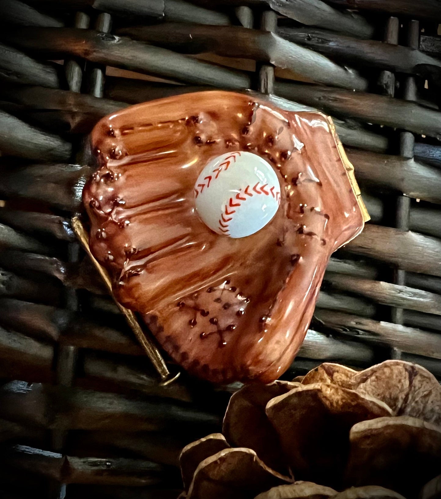 French Limoges Box Baseball Glove              SKU: L326