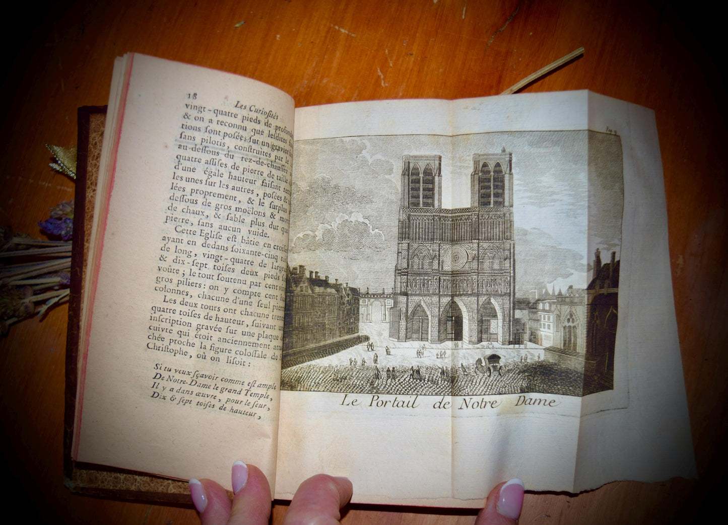 A Rare French Antique Book "Description Historique des Curiosités" c.1763.  Sku: B014