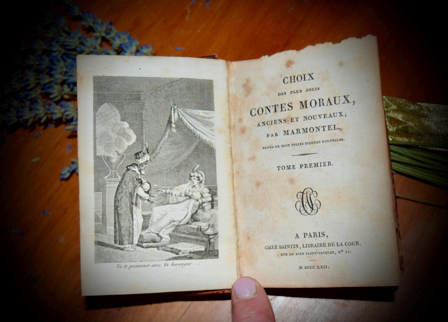 Old French Book " Choix Des plus Jolis Contes Moraux" c.1822                  Sku: B016