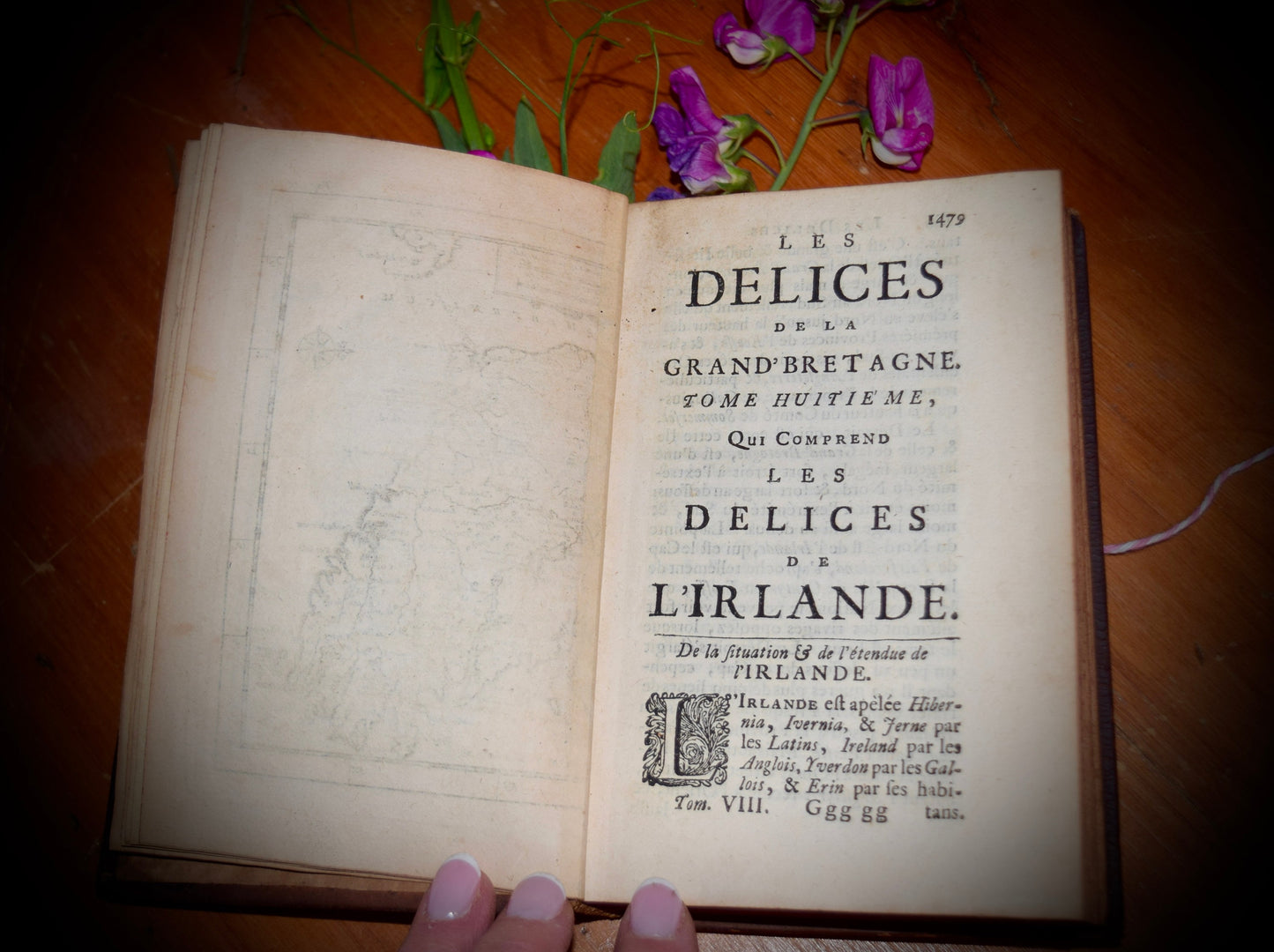 Antique French Book Les Delices De La Grand' Bretagne, & De L'Irlande.  Sku: B004