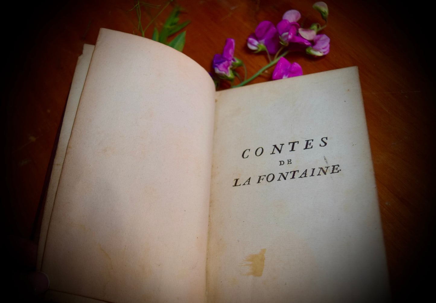 Antique French Book c.1745 Contes De La Fontaine           Sku: B005