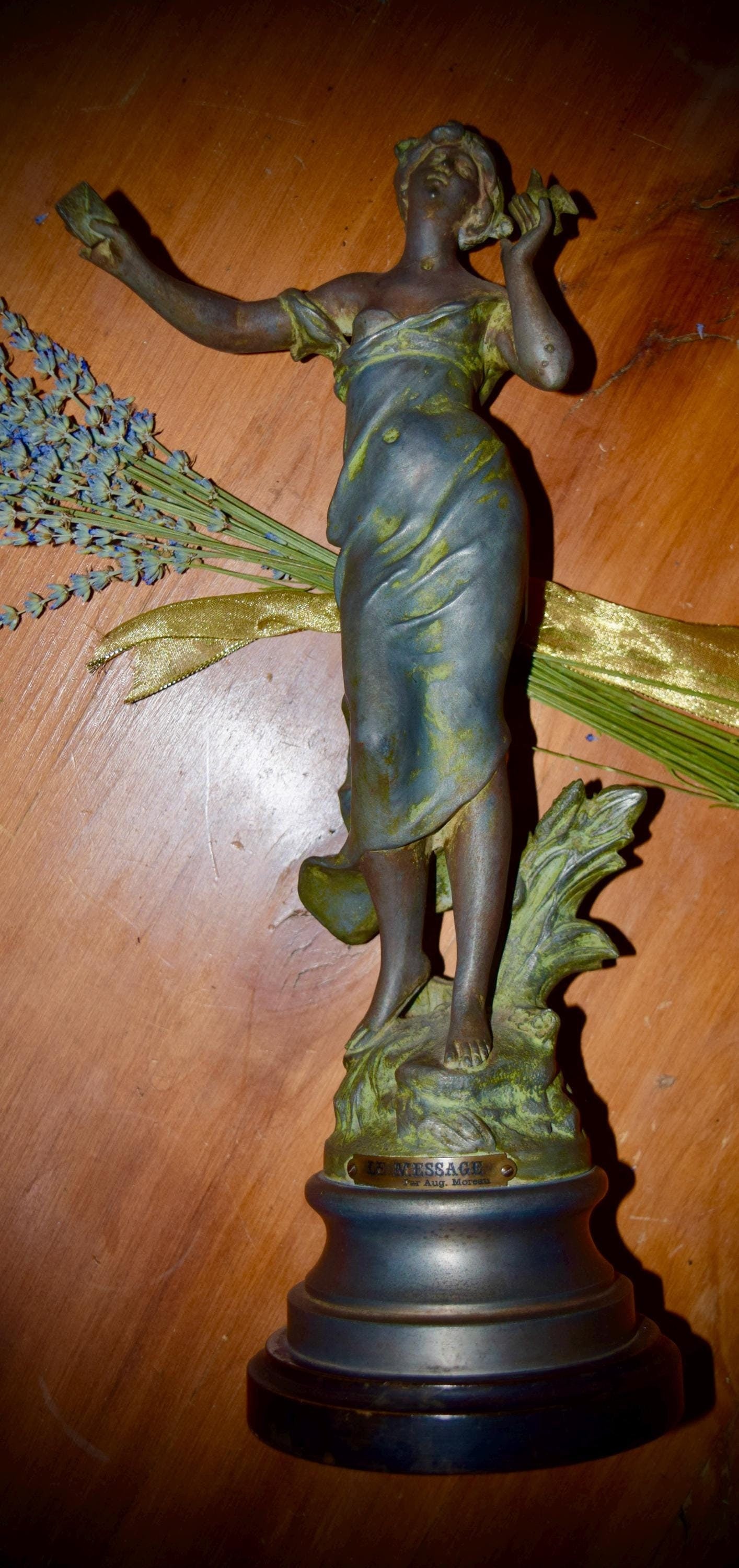 Original Antique French Aug. Moreau Statue  c.1800               Sku: C254