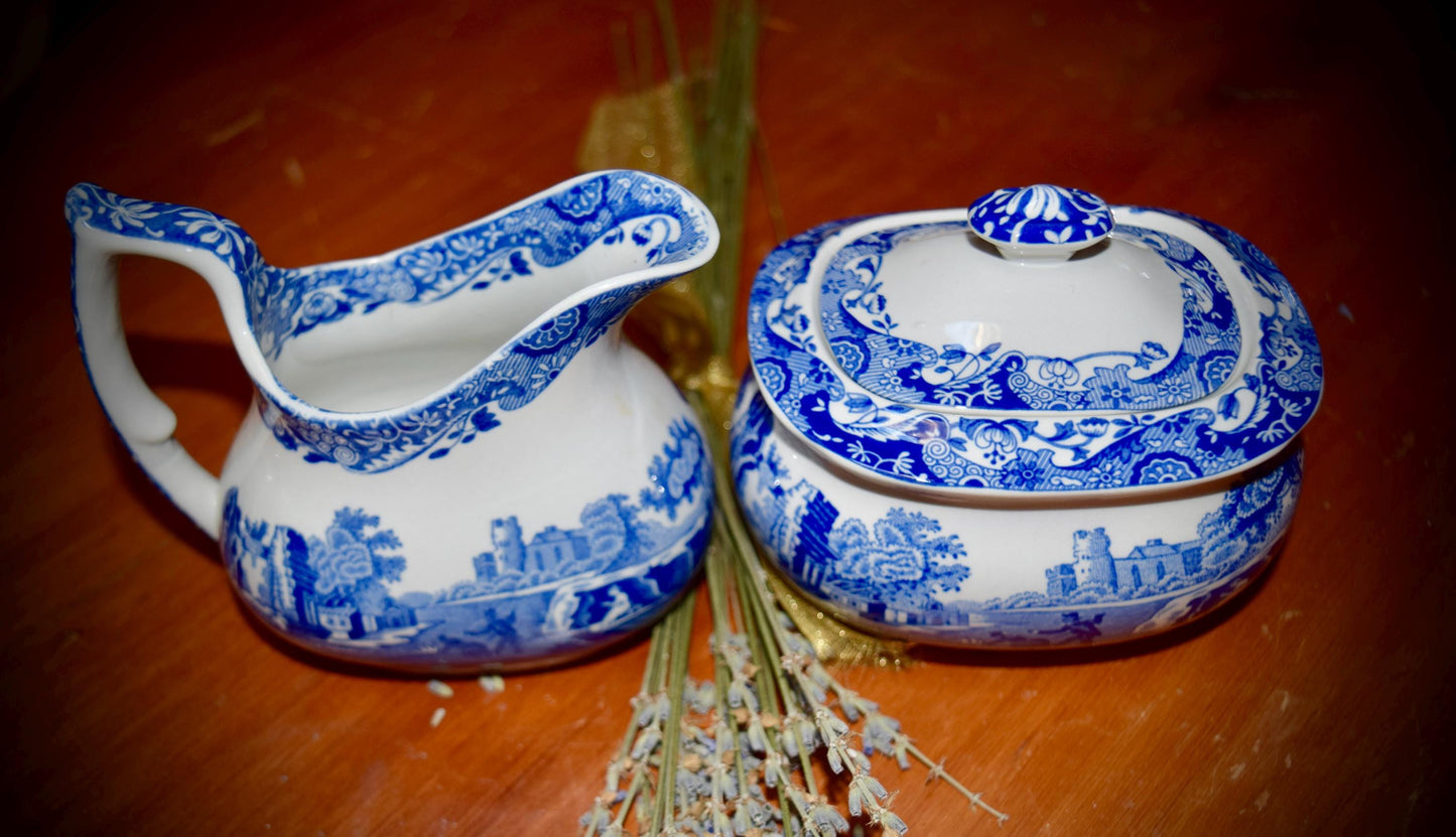 SPODE English Made Italian Pattern Sugar and Creamer                         Sku: C235