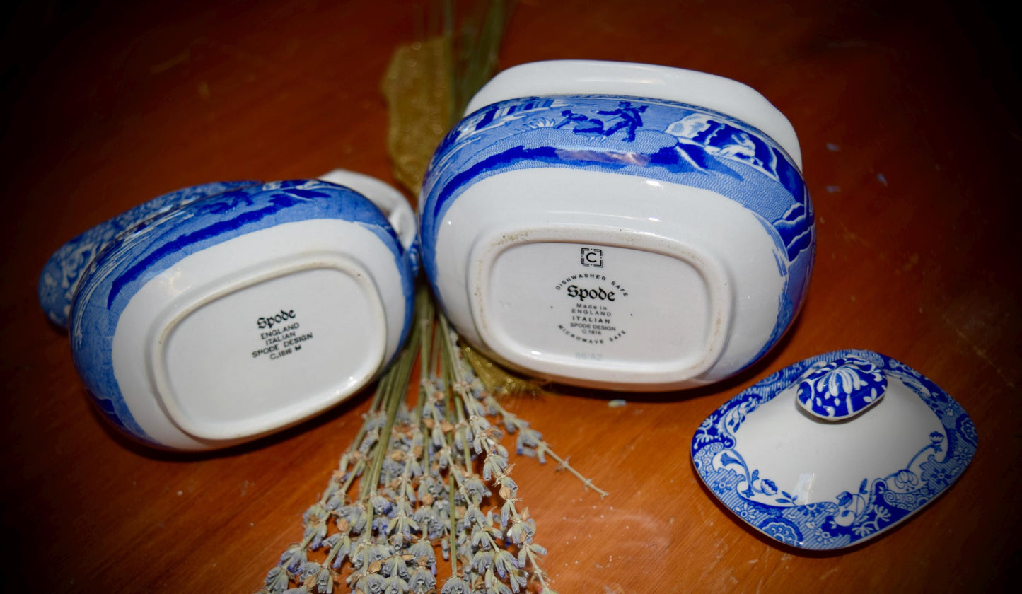 SPODE English Made Italian Pattern Sugar and Creamer                         Sku: C235