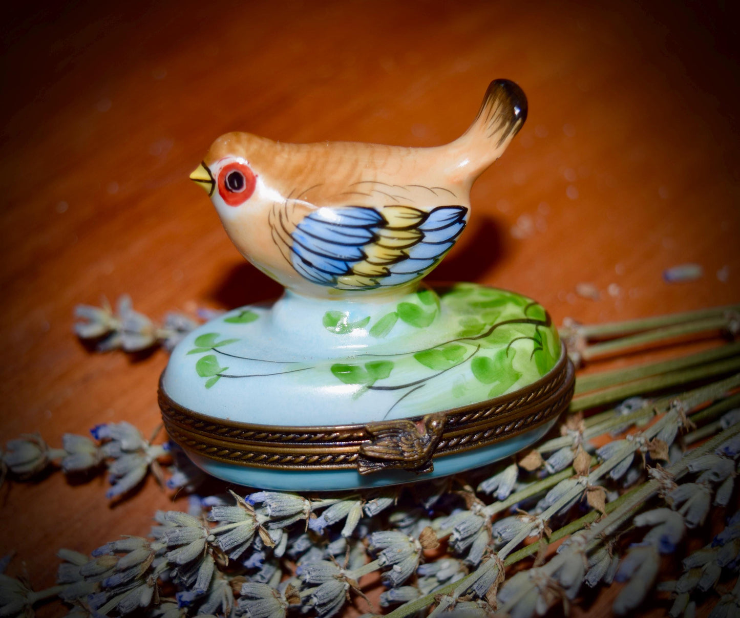 Vintage French Limoges Bird in a Tree                    Sku: L355