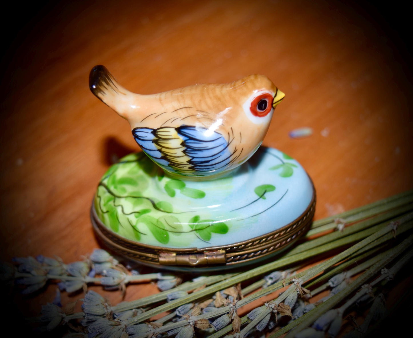 Vintage French Limoges Bird in a Tree                    Sku: L355