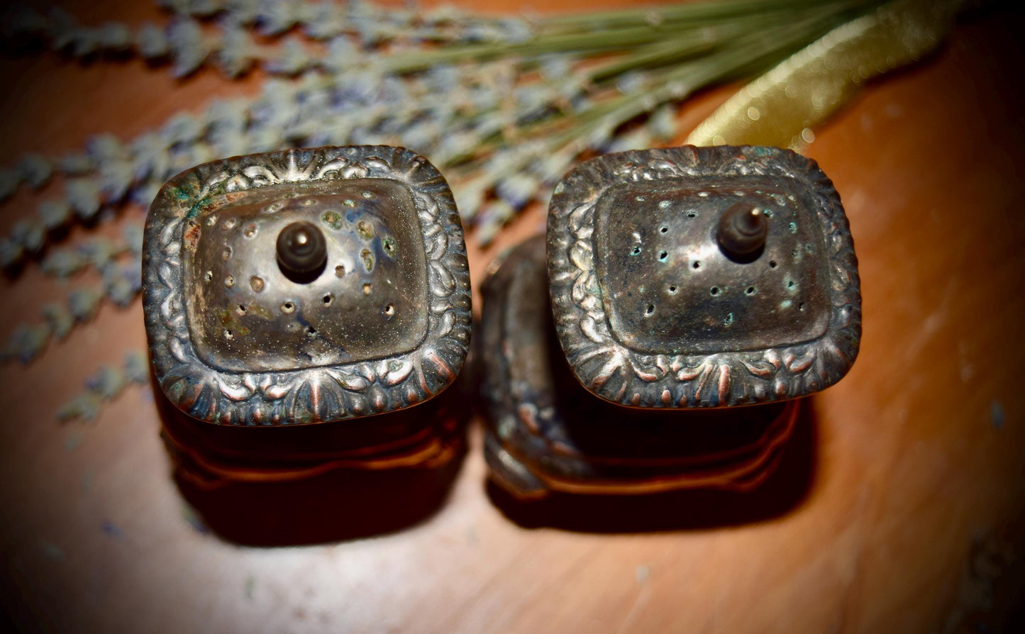 A Pair of English Sterling Silver Salt and Pepper Shakers          Sku: C236