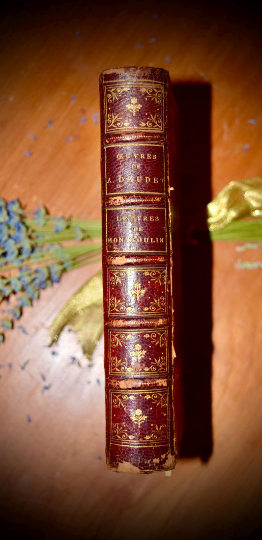 French Antique Book "Oeuvres De Alphonse Daudet'    late c.1800's           Sku: B018