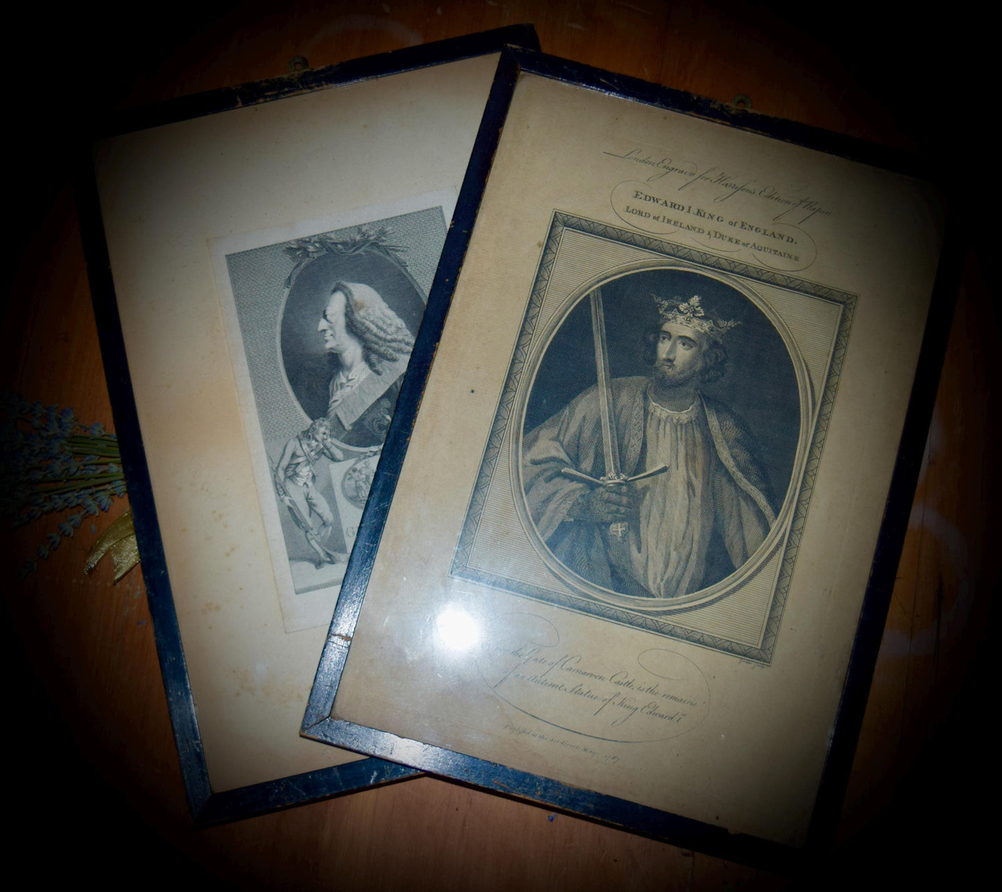 A Pair of English Antique Engravings from c.1700             Sku: C253