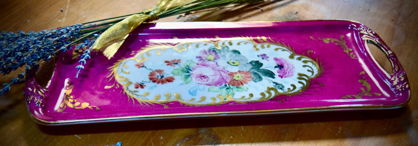 Vintage French Limoges Hand Painted Vanity Tray                    Sku: C241