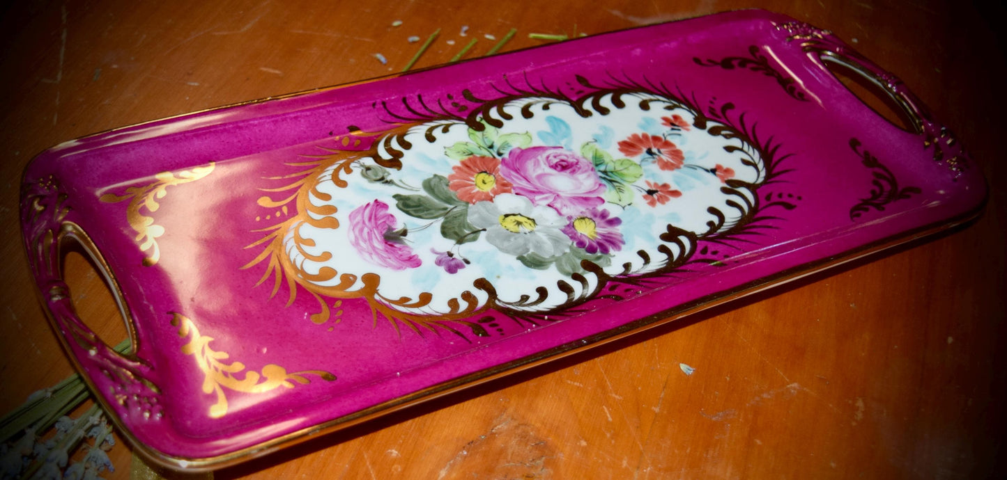 Vintage French Limoges Hand Painted Vanity Tray                    Sku: C241