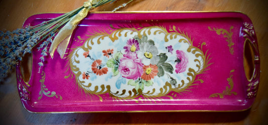 Vintage French Limoges Hand Painted Vanity Tray                    Sku: C241