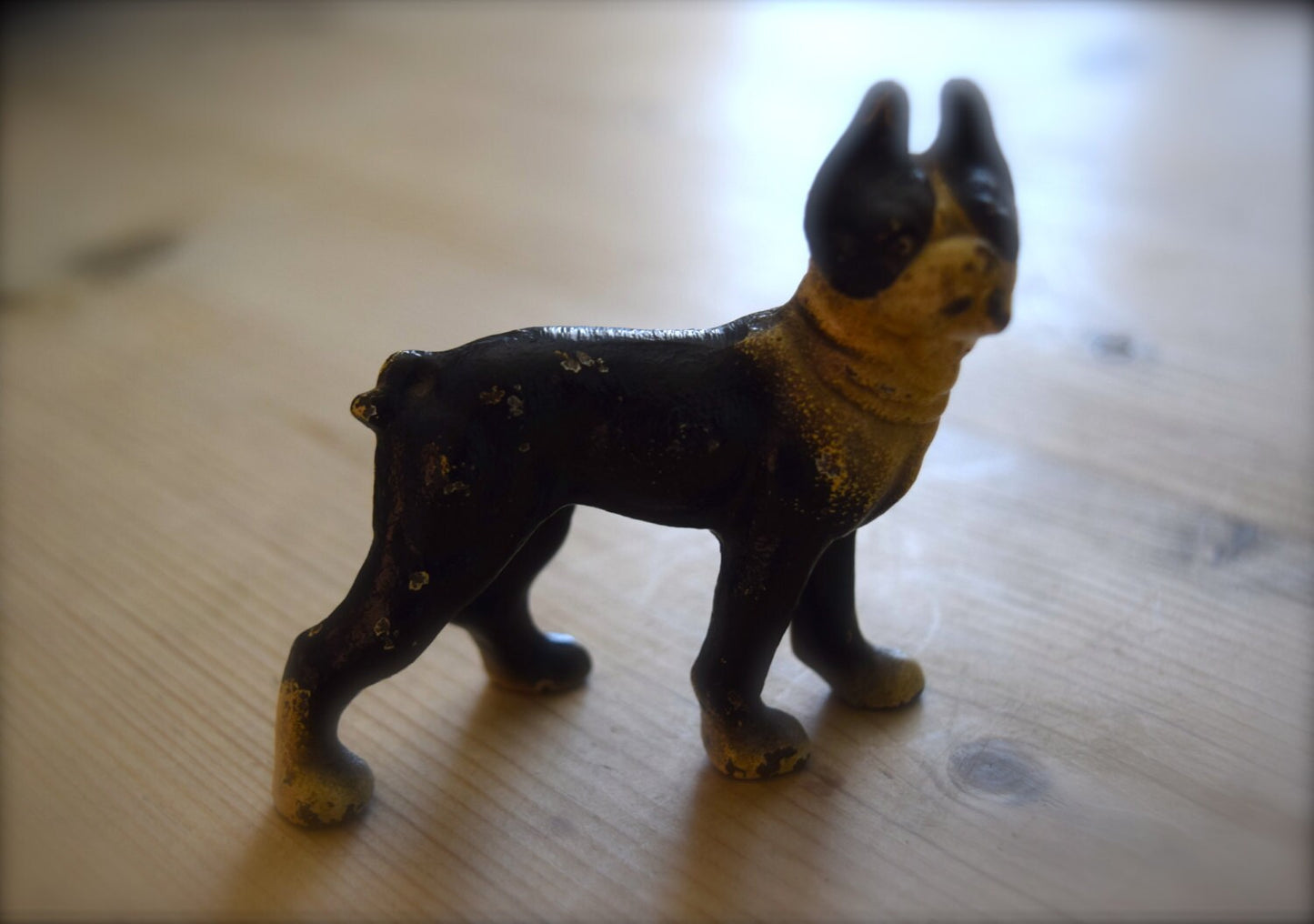 Antique Iron Hubley Boston Terrier French Bulldog Bully dog w collar