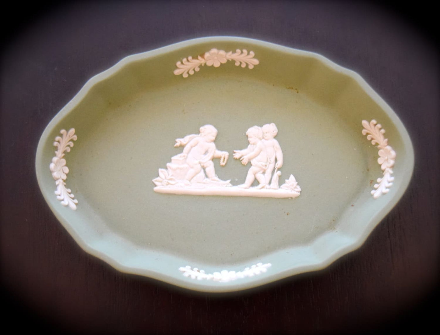 Green Jasperware, Wedgwood Trinket Dish  Sku: C041