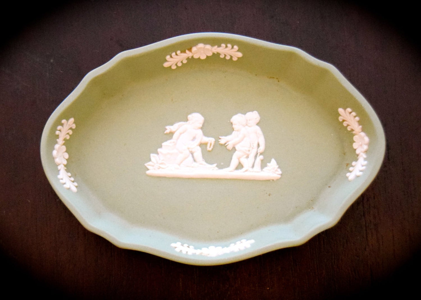 Green Jasperware, Wedgwood Trinket Dish  Sku: C041