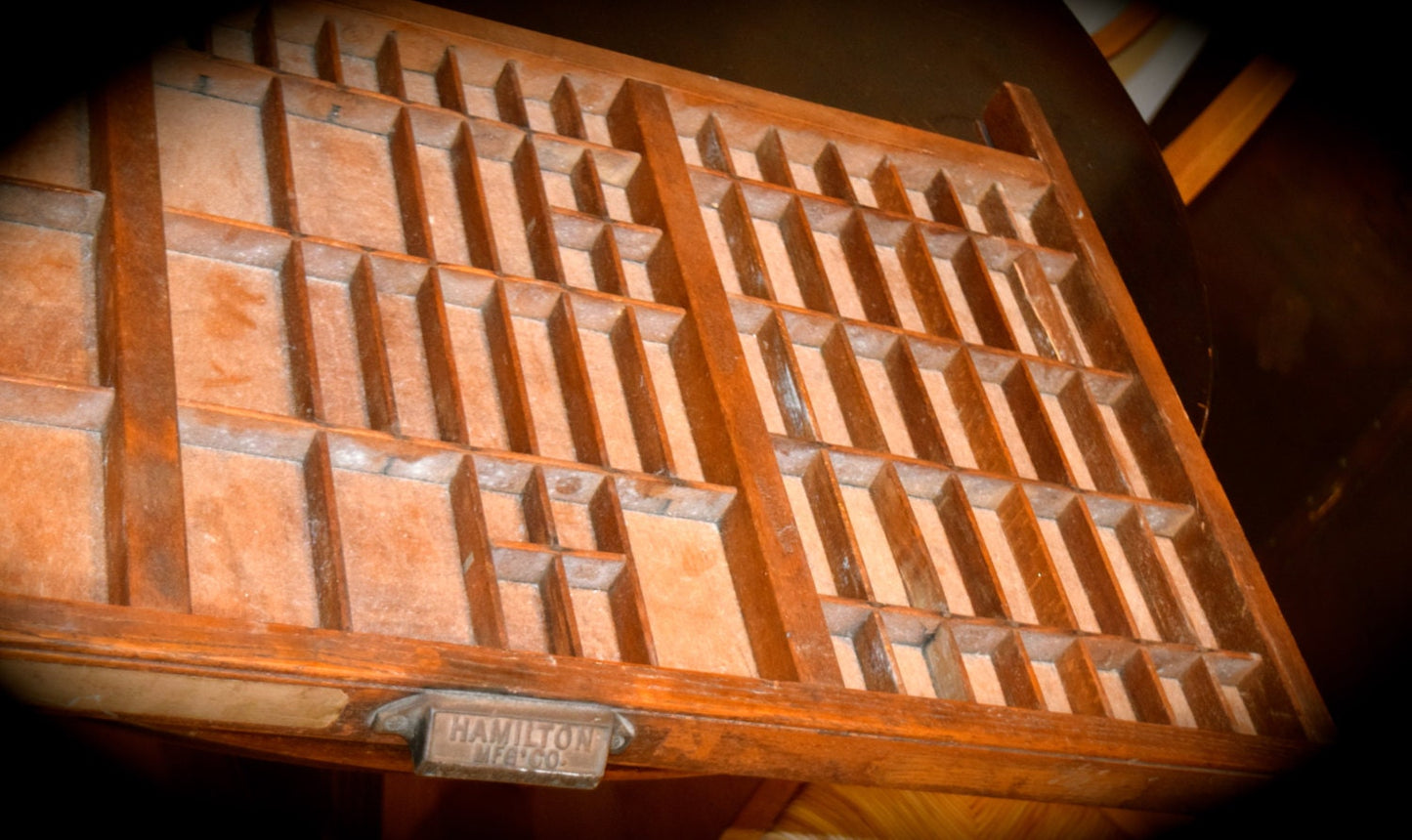 Hamilton MFG' Co. Antique Printers Tray