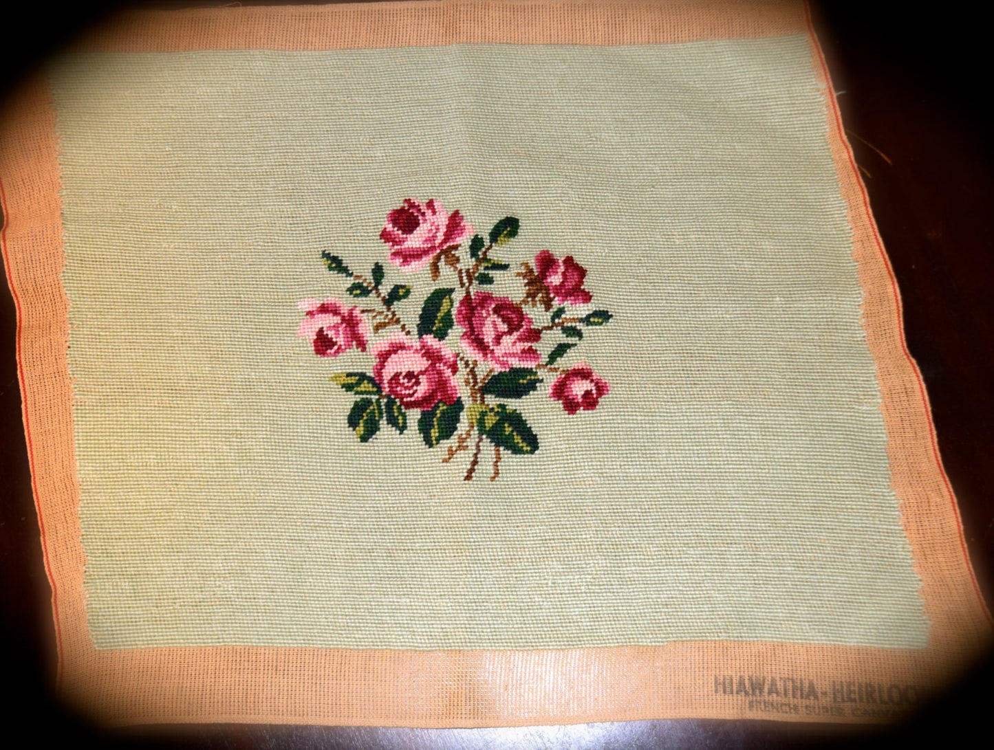 Vintage Hiawatha-Heirloom French Handmade Needlepoint Numbered   Sku: C016