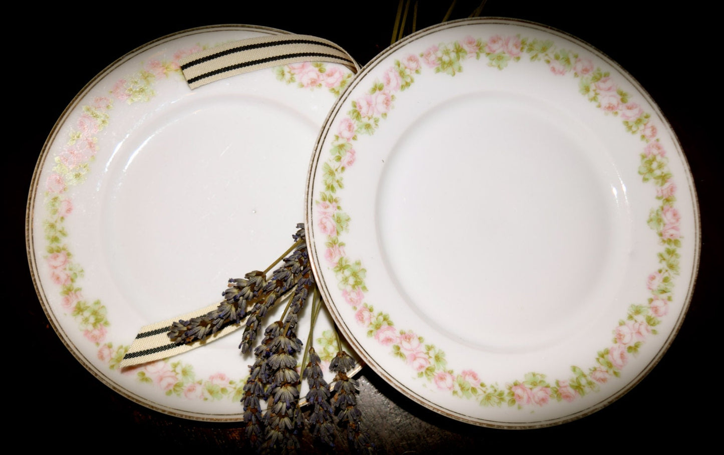 A Vintage Set of 2 Fine Bone China Butter Plates Made in Bavaria  Sku: K157