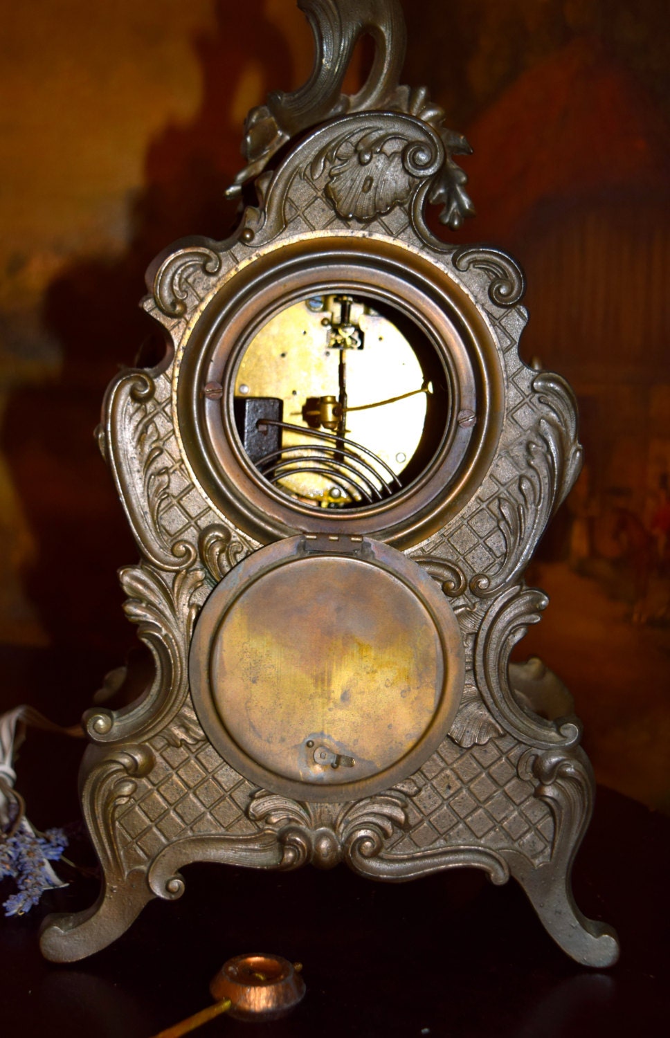 Ansonia Bronzed Ormolu and Porcelain Clock c.1800's  Sku:  C156