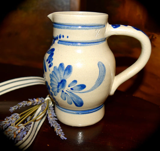 French Vintage Stoneware Pitcher made in France  Sku: C195