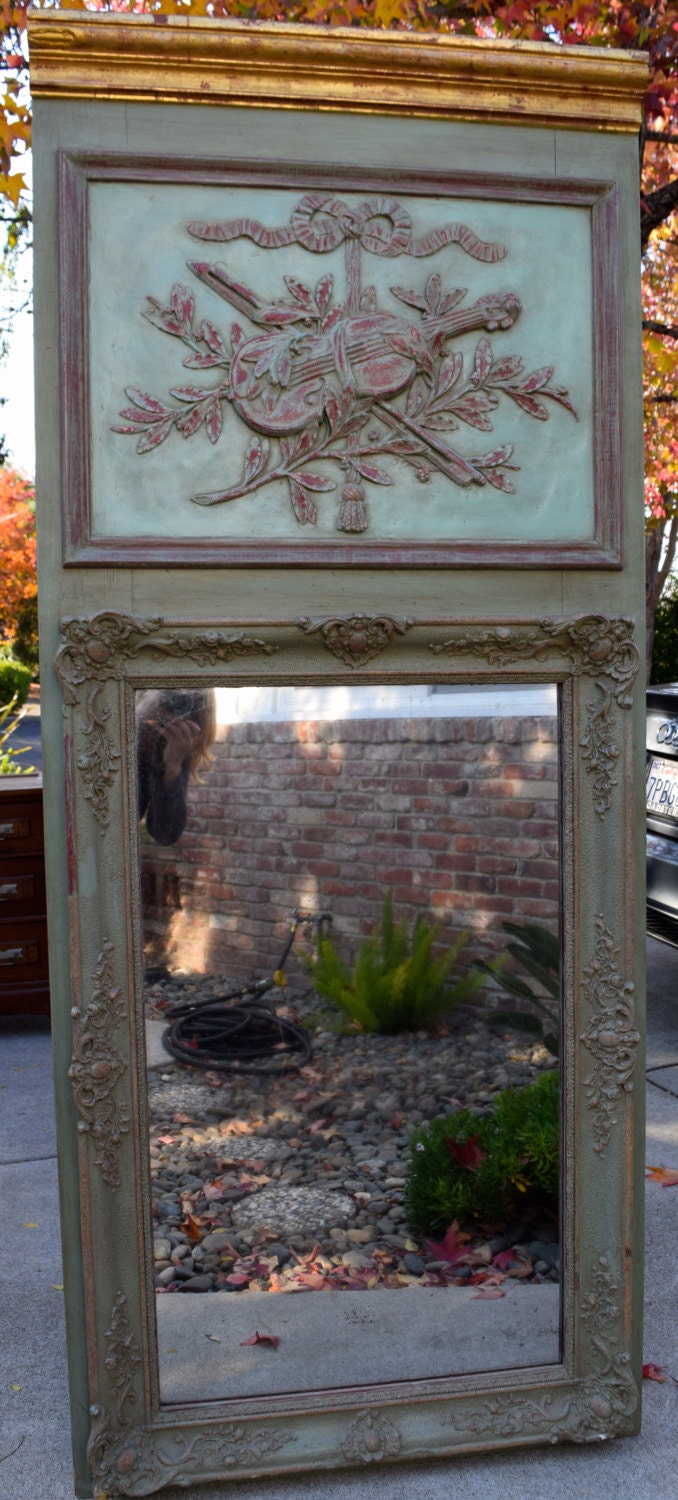 Antique French Louis XV Trumeau Mirror  c.1800's     Sku: C221